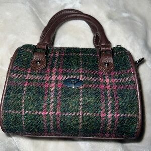 Harris Tweed Pink and Green Tartan Bag